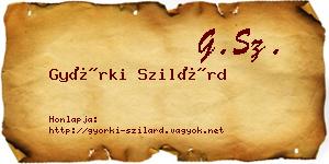 Györki Szilárd névjegykártya